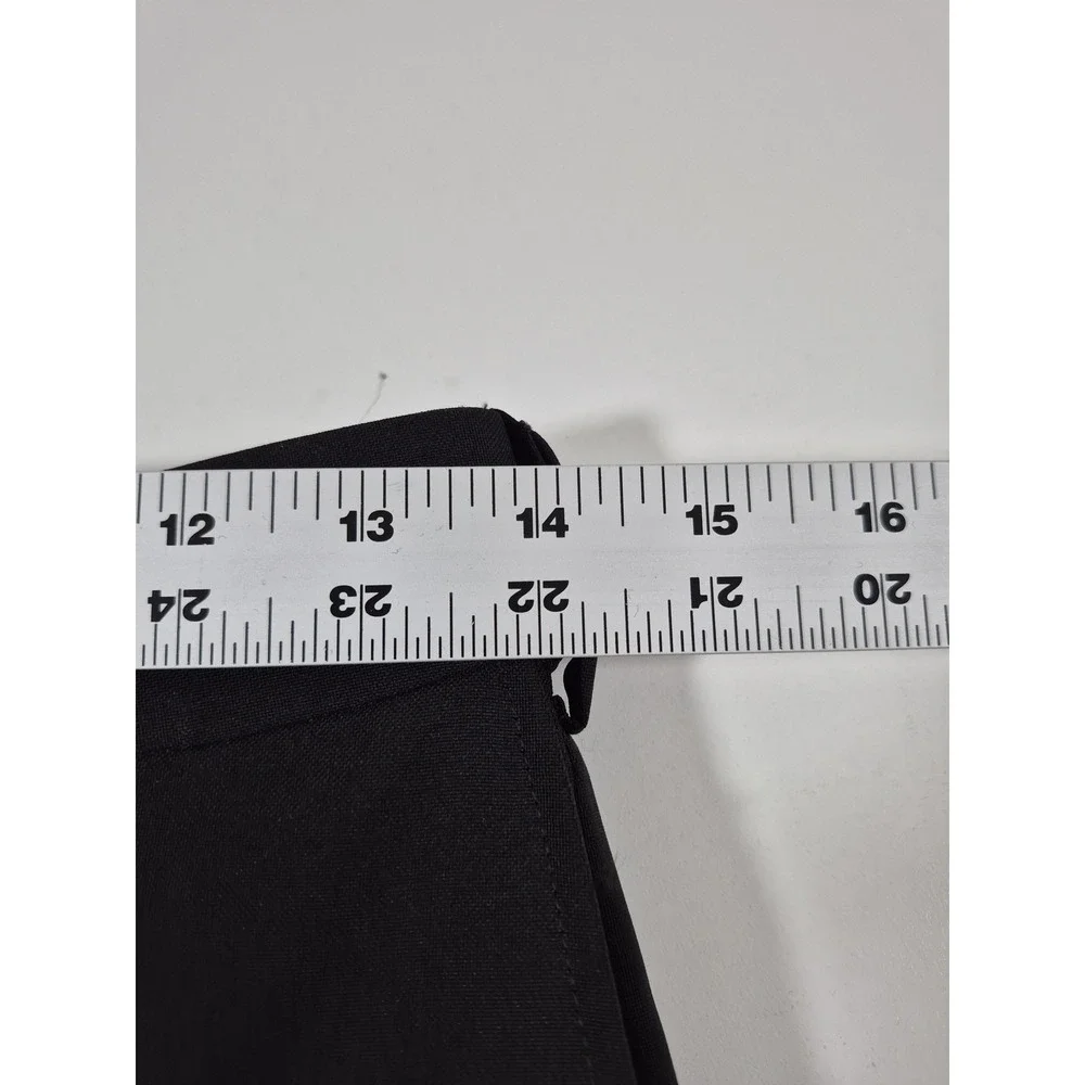 Career Gear Dress Pants Mens 28x32 Black Microfiber Flat Front Office Uniform